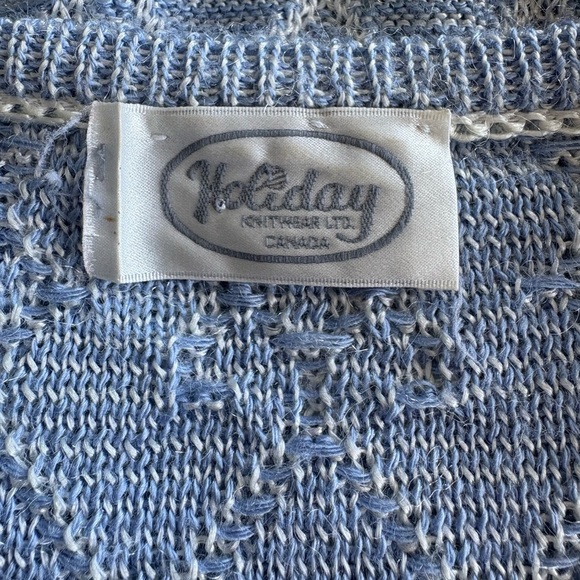 Blue Cable Knit Sweater with Lace Collar - Picture 7 of 7